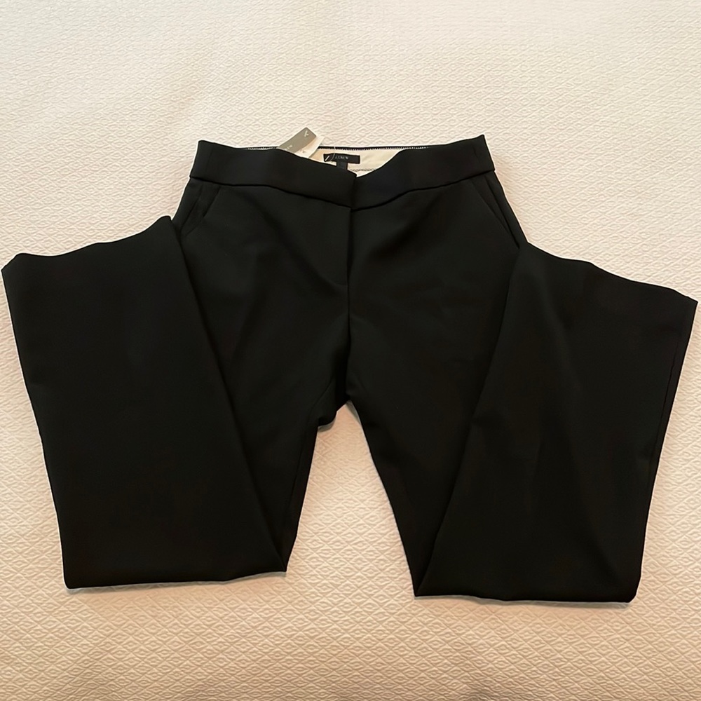 NWT J. Crew Women’s Edie Full Length Pants in Black Stretch Size 12P